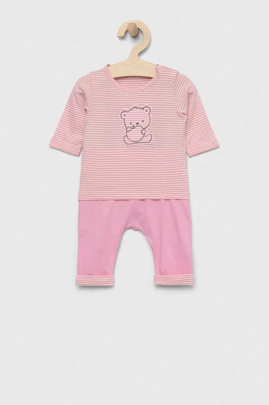 розовый Хлопковый костюм для младенцев United Colors of Benetton Детский