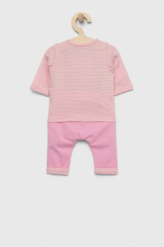 Хлопковый костюм для младенцев United Colors of Benetton розовый