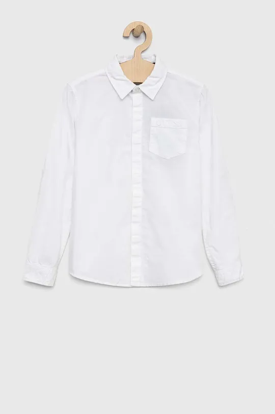 bijela Dječja pamučna košulja Guess Za dječake