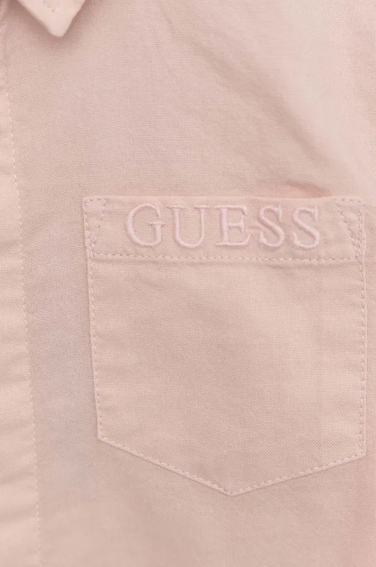 rózsaszín Guess gyerek ing pamutból