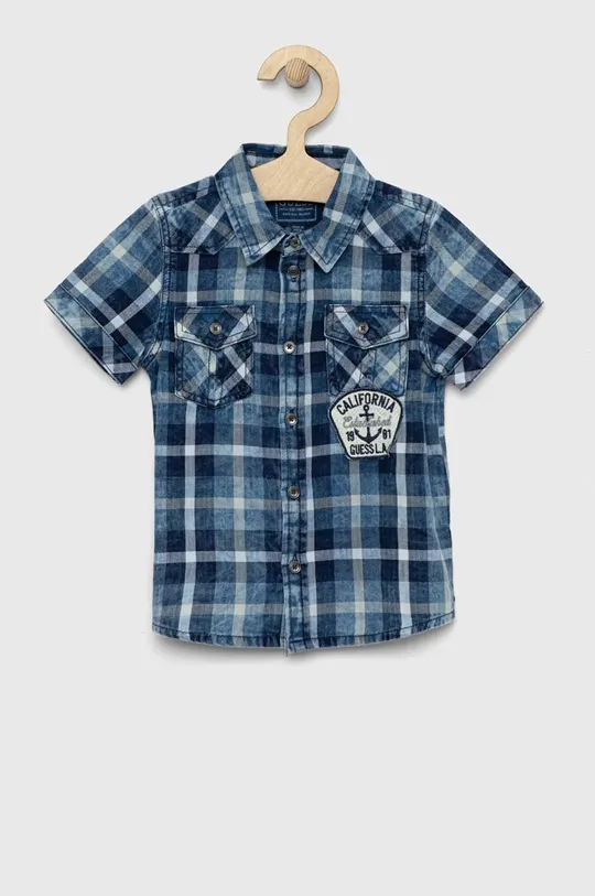 modra Otroška bombažna srajca Guess Fantovski