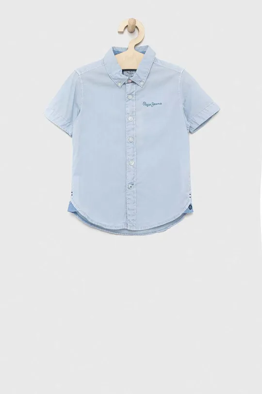 голубой Детская хлопковая рубашка Pepe Jeans Misterton Для мальчиков