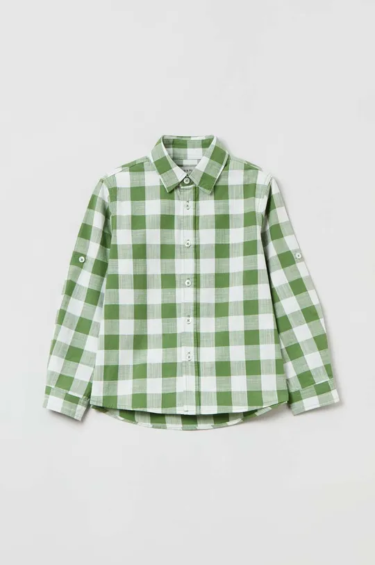 πράσινο Παιδικό βαμβακερό πουκάμισο OVS Για αγόρια
