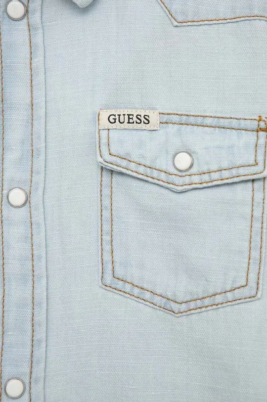 modra Otroška jeans srajca Guess