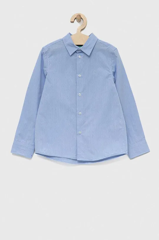 μπλε Παιδικό βαμβακερό πουκάμισο United Colors of Benetton Για αγόρια