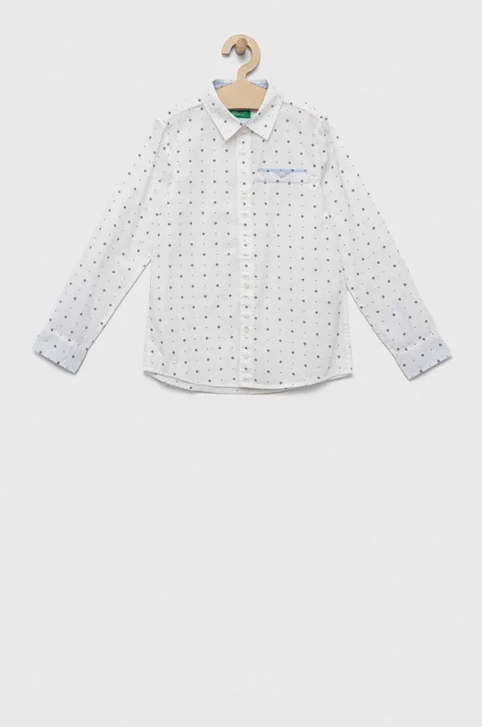 λευκό Παιδικό βαμβακερό πουκάμισο United Colors of Benetton Για αγόρια