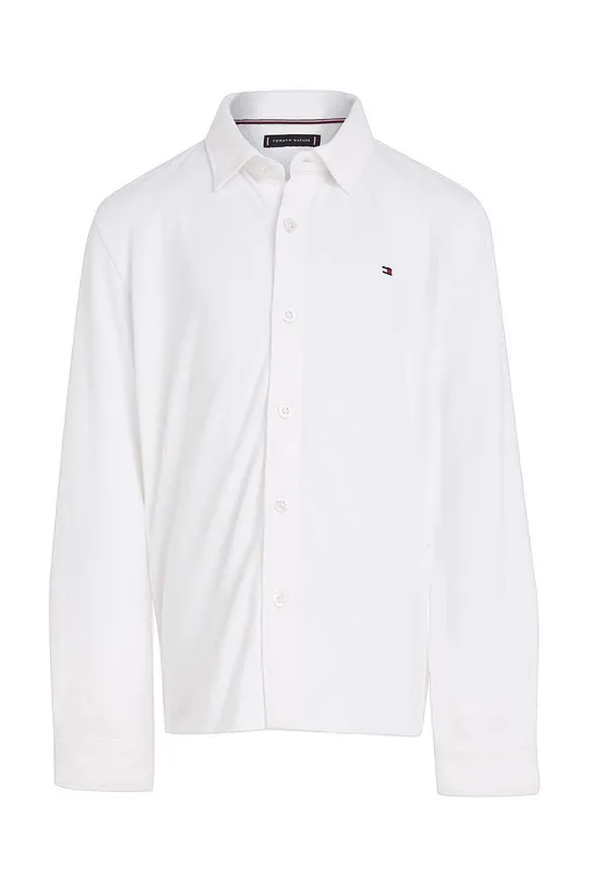 Παιδικό βαμβακερό πουκάμισο Tommy Hilfiger λευκό