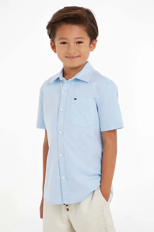 μπλε Παιδικό πουκάμισο Tommy Hilfiger translations.productCard.imageAltSexType.boy