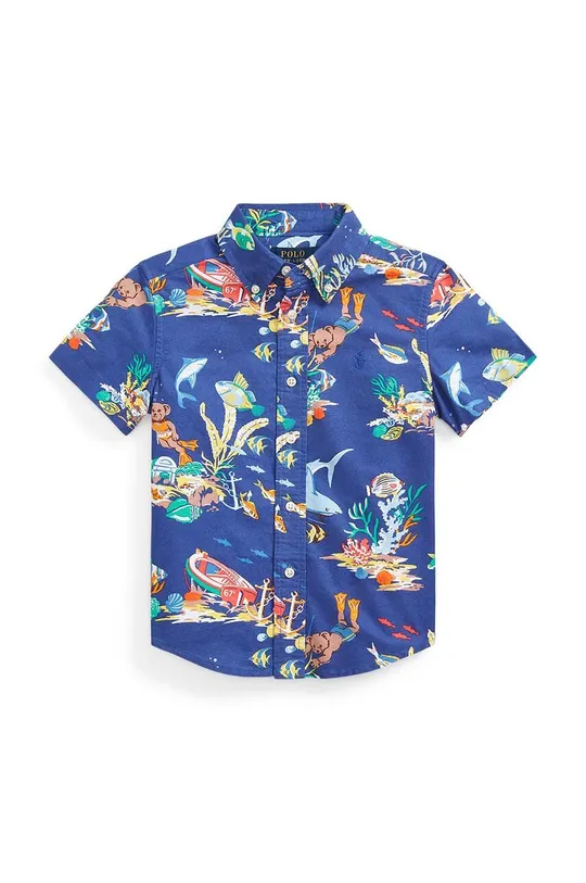 μπλε Παιδικό βαμβακερό πουκάμισο Polo Ralph Lauren Για αγόρια