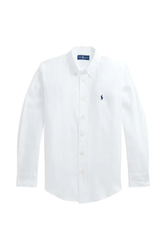 bijela Dječja lanena košulja Polo Ralph Lauren Za dječake