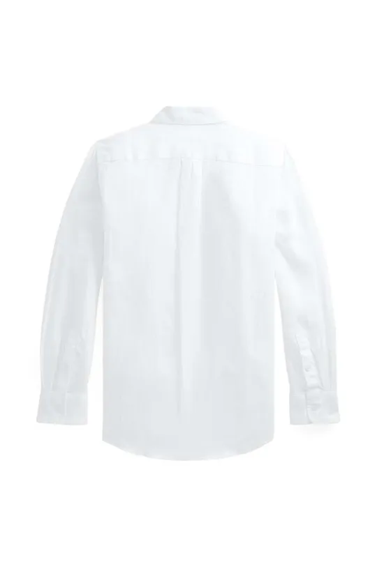 Detská ľanová košeľa Polo Ralph Lauren biela