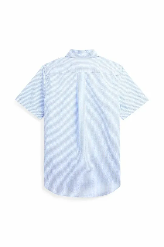 Детская хлопковая рубашка Polo Ralph Lauren голубой