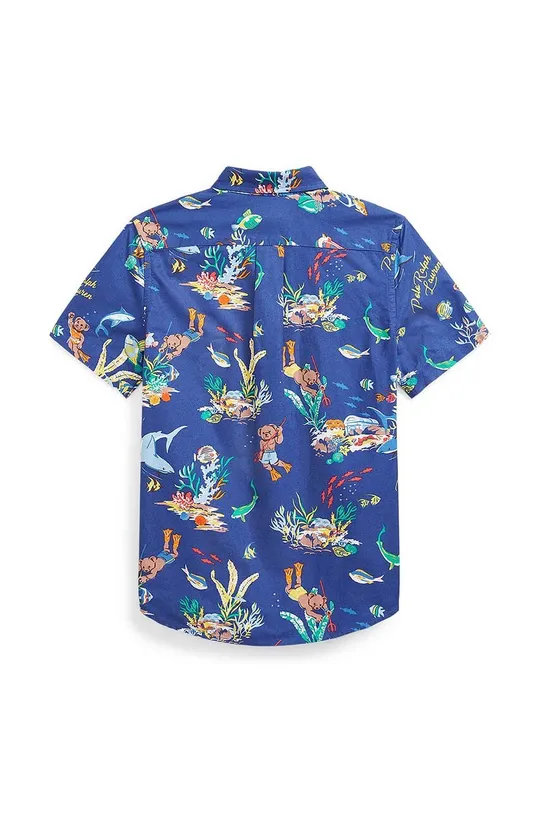 Otroška bombažna srajca Polo Ralph Lauren modra