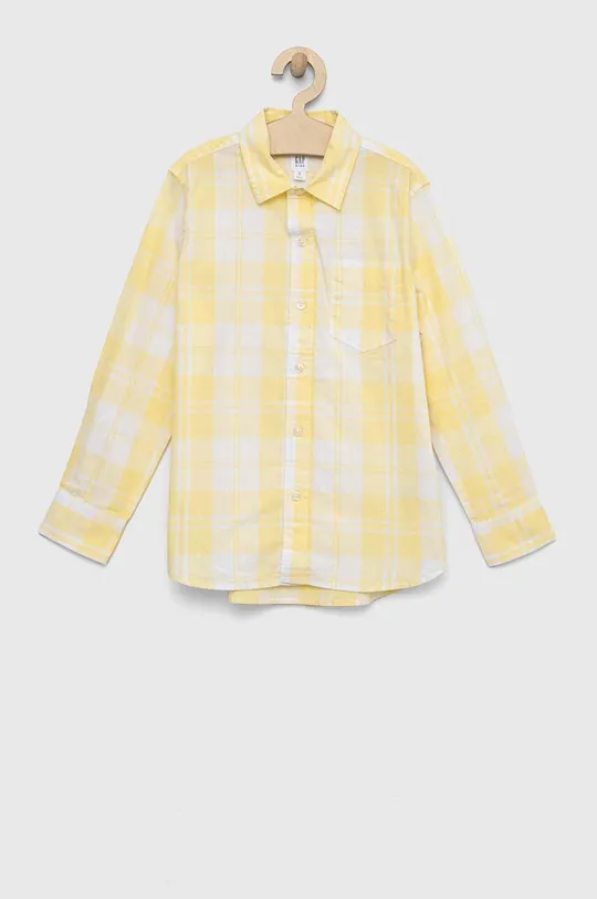 жёлтый Детская хлопковая рубашка GAP Для мальчиков