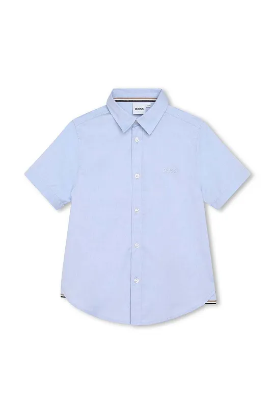 μπλε Παιδικό βαμβακερό πουκάμισο BOSS Για αγόρια