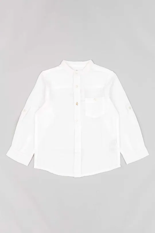 bijela Dječja košulja s dodatkom lana zippy Za dječake