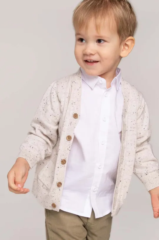 biela Bavlnená košeľa pre bábätká Coccodrillo Chlapčenský