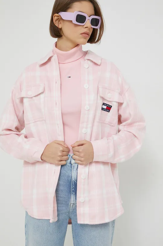 ροζ Πουκάμισο Tommy Jeans Γυναικεία