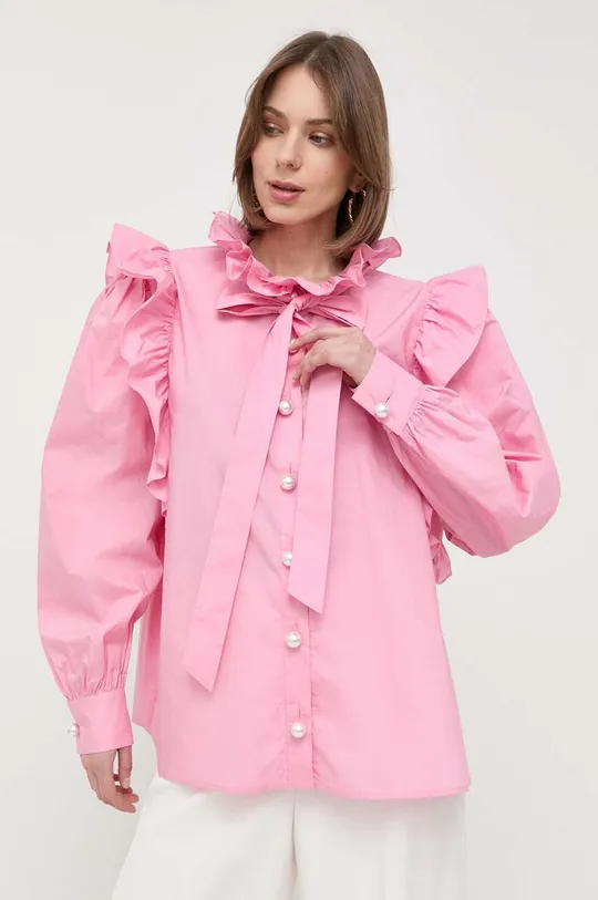 ružová Bavlnená košeľa Custommade Dámsky