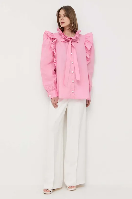 Хлопковая рубашка Custommade розовый