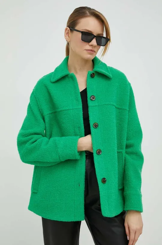 зелений Вовняна куртка Samsoe Samsoe Жіночий