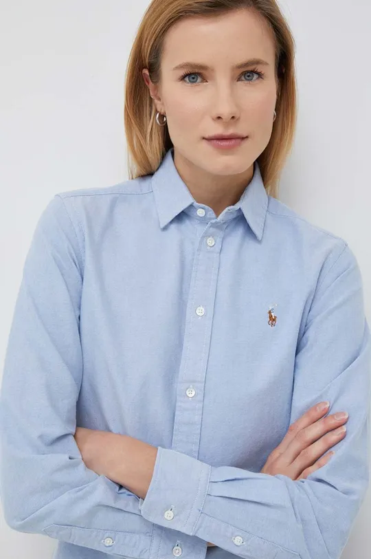 plava Pamučna košulja Polo Ralph Lauren Ženski