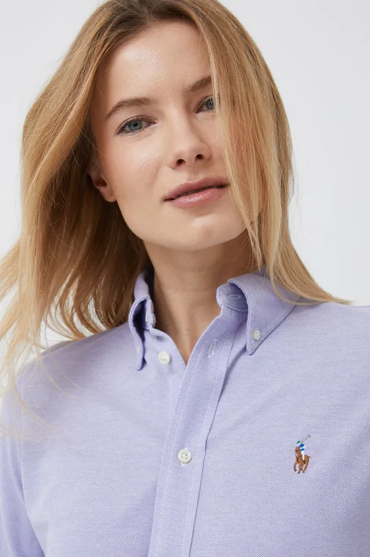 vijolična Bombažna srajca Polo Ralph Lauren Ženski