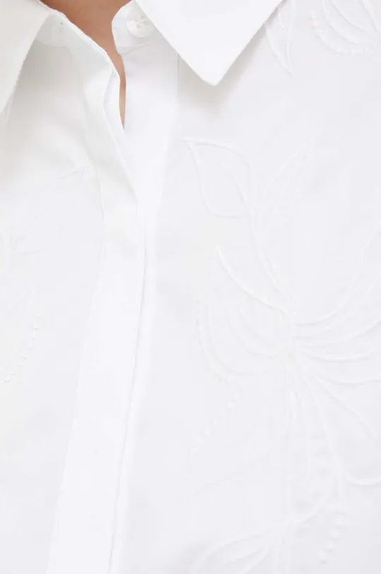 Ľanová košeľa Guess biela