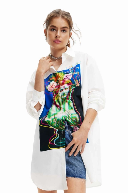 bianco Desigual camicia in cotone Donna