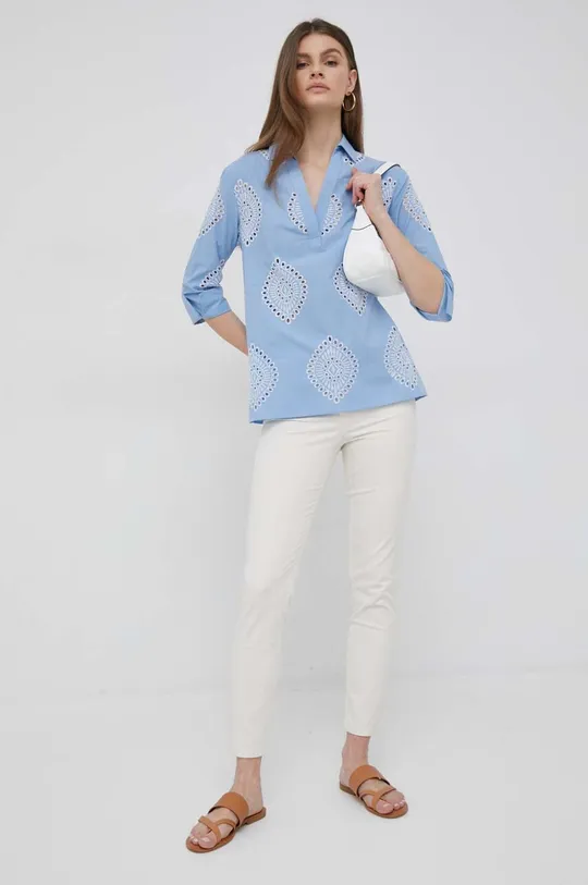 Бавовняна блузка Pennyblack блакитний
