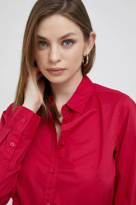 ροζ Βαμβακερό πουκάμισο United Colors of Benetton Γυναικεία