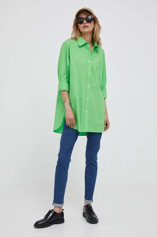Βαμβακερό πουκάμισο Tommy Hilfiger πράσινο