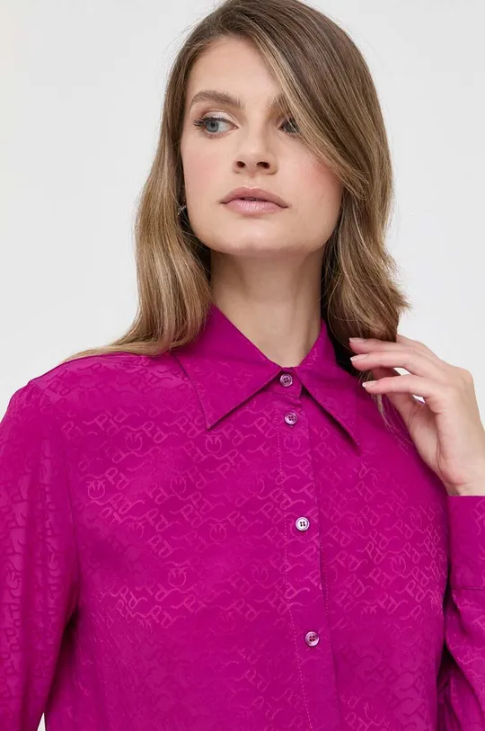 fialová Tričko s prímesou hodvábu Pinko Dámsky
