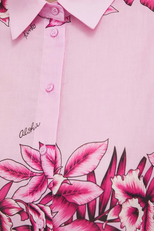 Хлопковая рубашка Pinko розовый