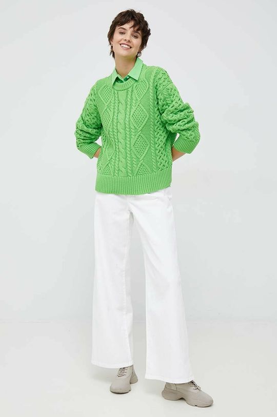 Bavlněné tričko Tommy Hilfiger zelená