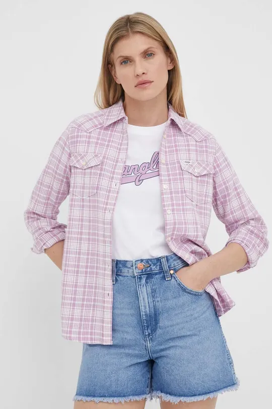 ροζ Βαμβακερό πουκάμισο Wrangler Γυναικεία
