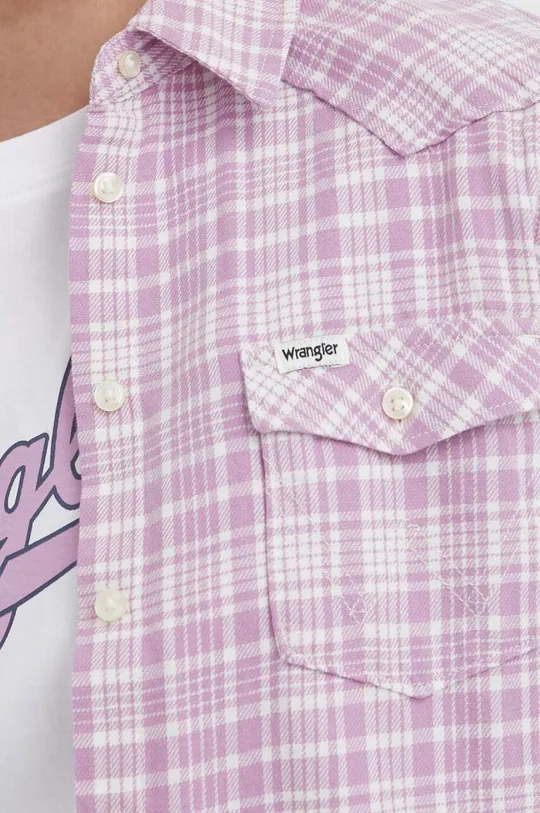 Βαμβακερό πουκάμισο Wrangler ροζ