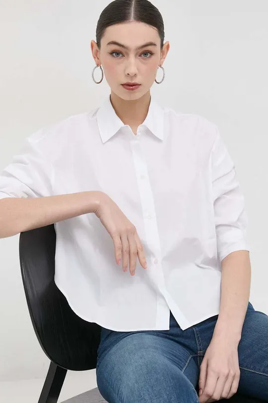 biały Armani Exchange koszula bawełniana Damski