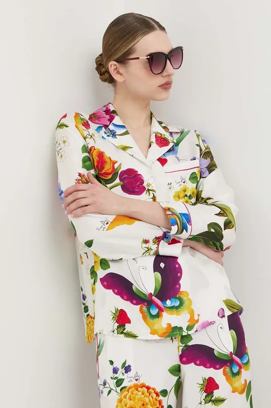 πολύχρωμο Μεταξωτό πουκάμισο Weekend Max Mara x Lily Aldridge Γυναικεία