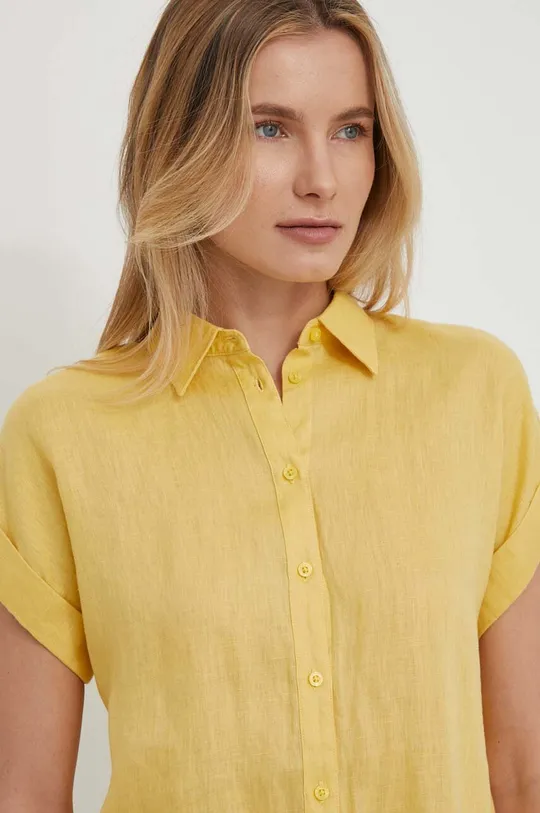 žltá Ľanová košeľa Lauren Ralph Lauren