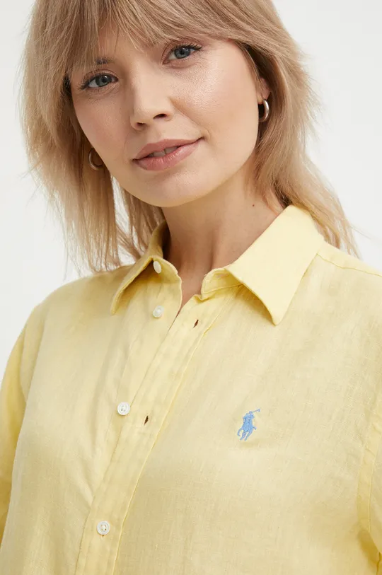 zlatna Lanena košulja Polo Ralph Lauren