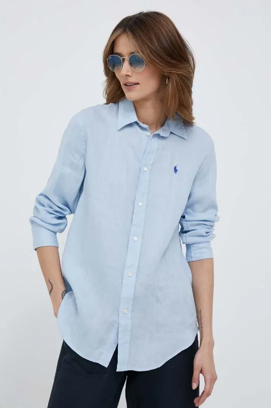 niebieski Polo Ralph Lauren koszula lniana