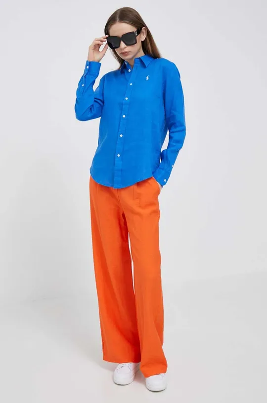 Polo Ralph Lauren koszula lniana niebieski