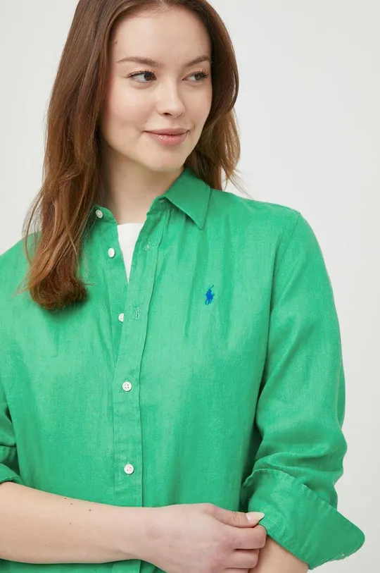 zelena Lanena košulja Polo Ralph Lauren