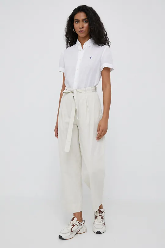 Polo Ralph Lauren koszula lniana biały