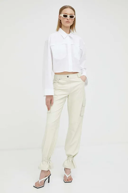 Βαμβακερό πουκάμισο Remain λευκό