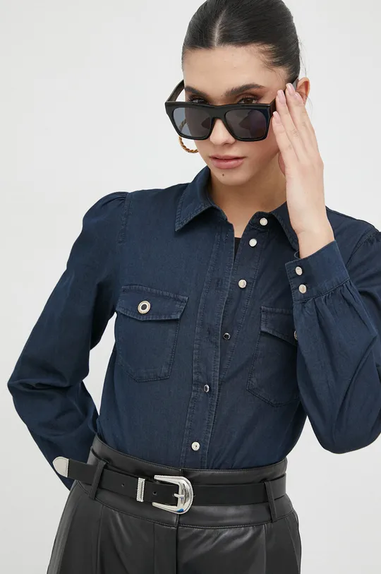 σκούρο μπλε Βαμβακερό πουκάμισο Morgan Γυναικεία