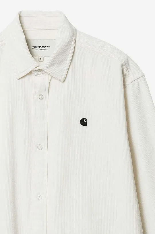 biały Carhartt WIP koszula bawełniana Mads Fine Cord Shirt