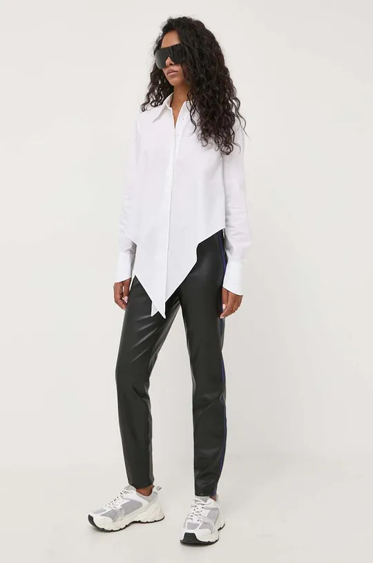 Βαμβακερό πουκάμισο Karl Lagerfeld x Amber Valletta λευκό