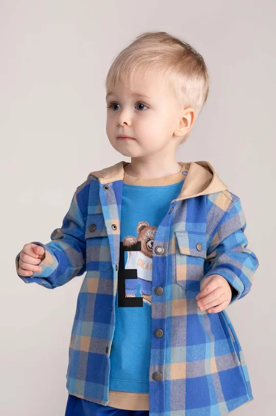 modrá Bavlnená košeľa pre bábätká Coccodrillo Dievčenský